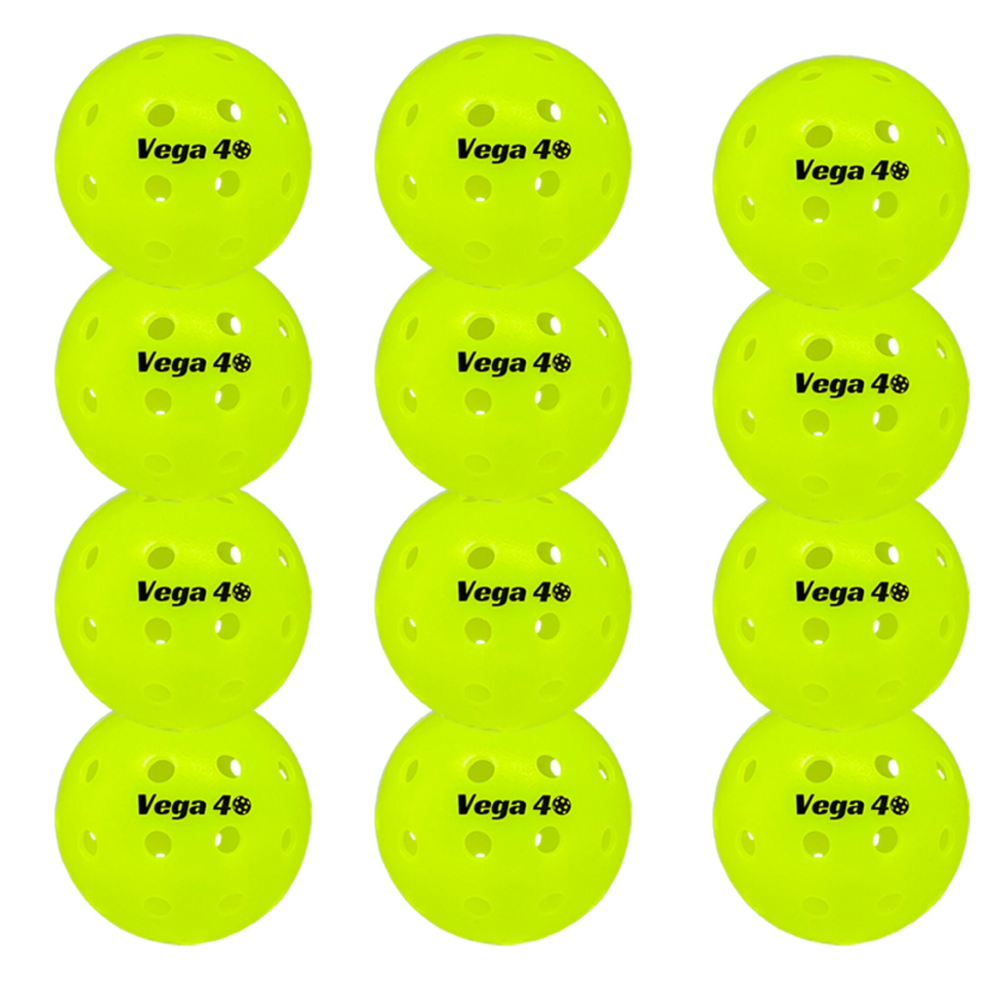 Vega 40 Neon Green Outdoor Pickleball Balls 12 Pack|6 Pack