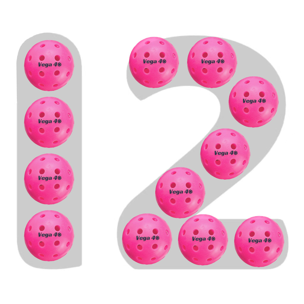 Vega 40 Neon Pink Outdoor Pickleball Balls (12 Pack)