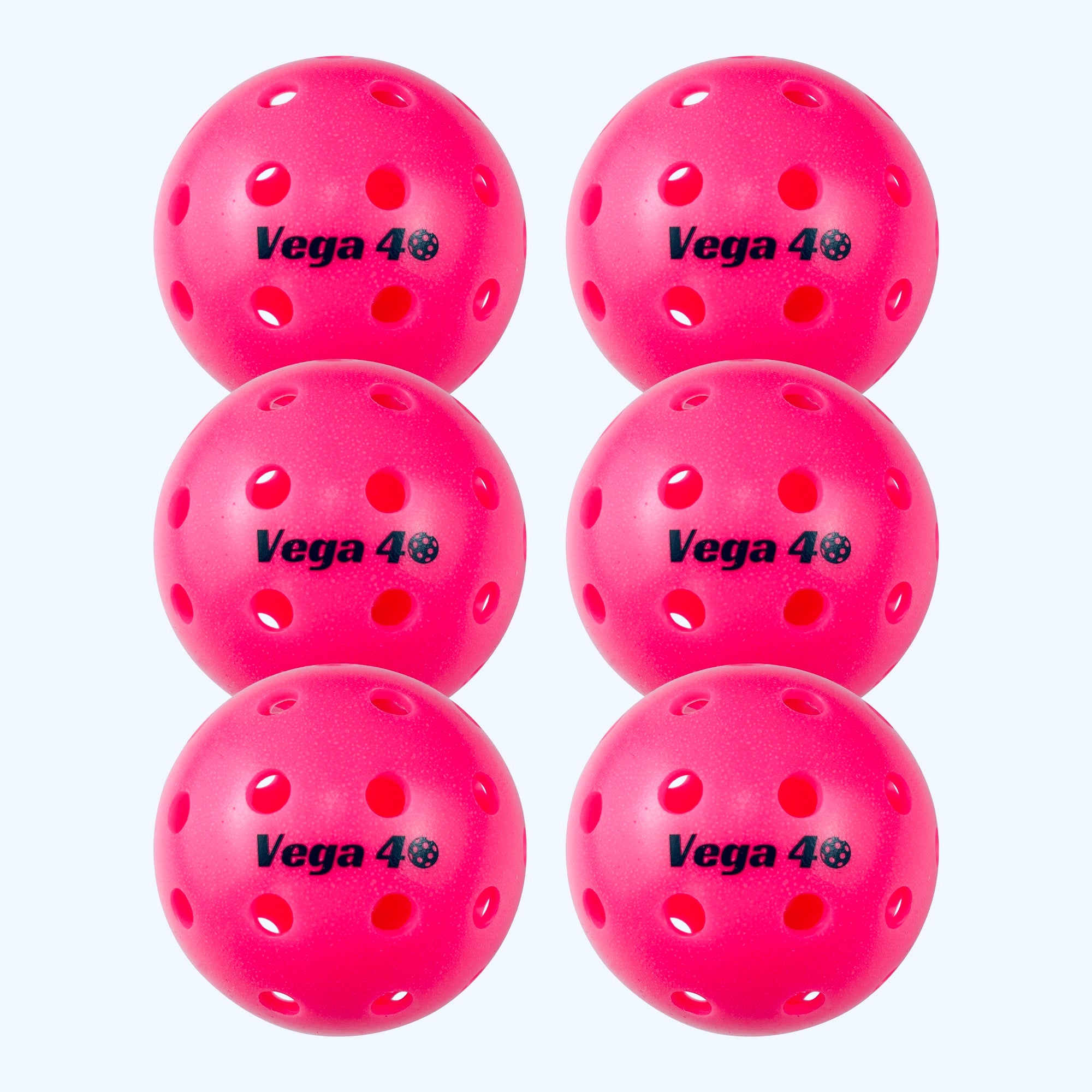 Vega 40 Neon Pink Outdoor Pickleball Balls (6 Pack)